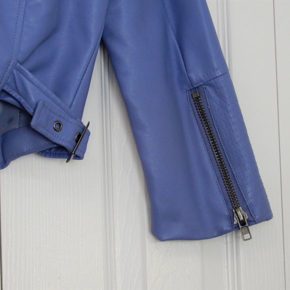 Suzy Shier Light blue faux leather motorcycle jacket in Size XS - Picture 5 of 13